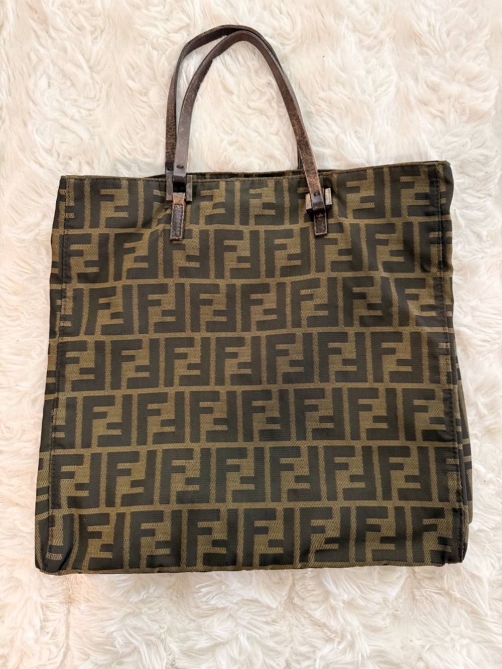 Authentic Vintage Fendi Zucca Canvas Tote